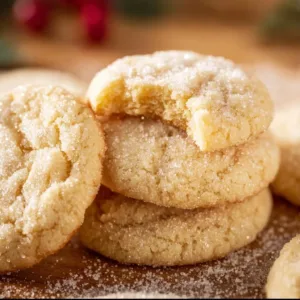 Chewy sugar cookies fresh out of the oven, golden brown and ready to enjoy.