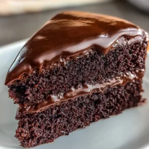 Decadent Chocolate Craving Cake topped with rich chocolate frosting