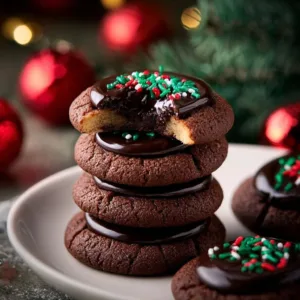 Delicious homemade Chocolate Thumbprint Cookies with chocolate filling