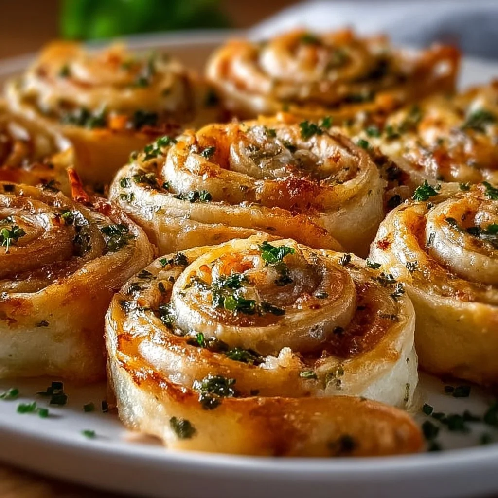 Delicious Crack Chicken Pinwheels ready to serve on a platter
