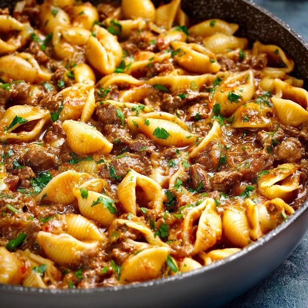 Creamy Beef and Shells