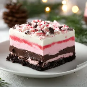 Easy chocolate peppermint lasagna dessert for festive celebrations