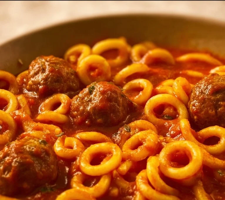 Easy Homemade Spaghetti O's with Meatballs