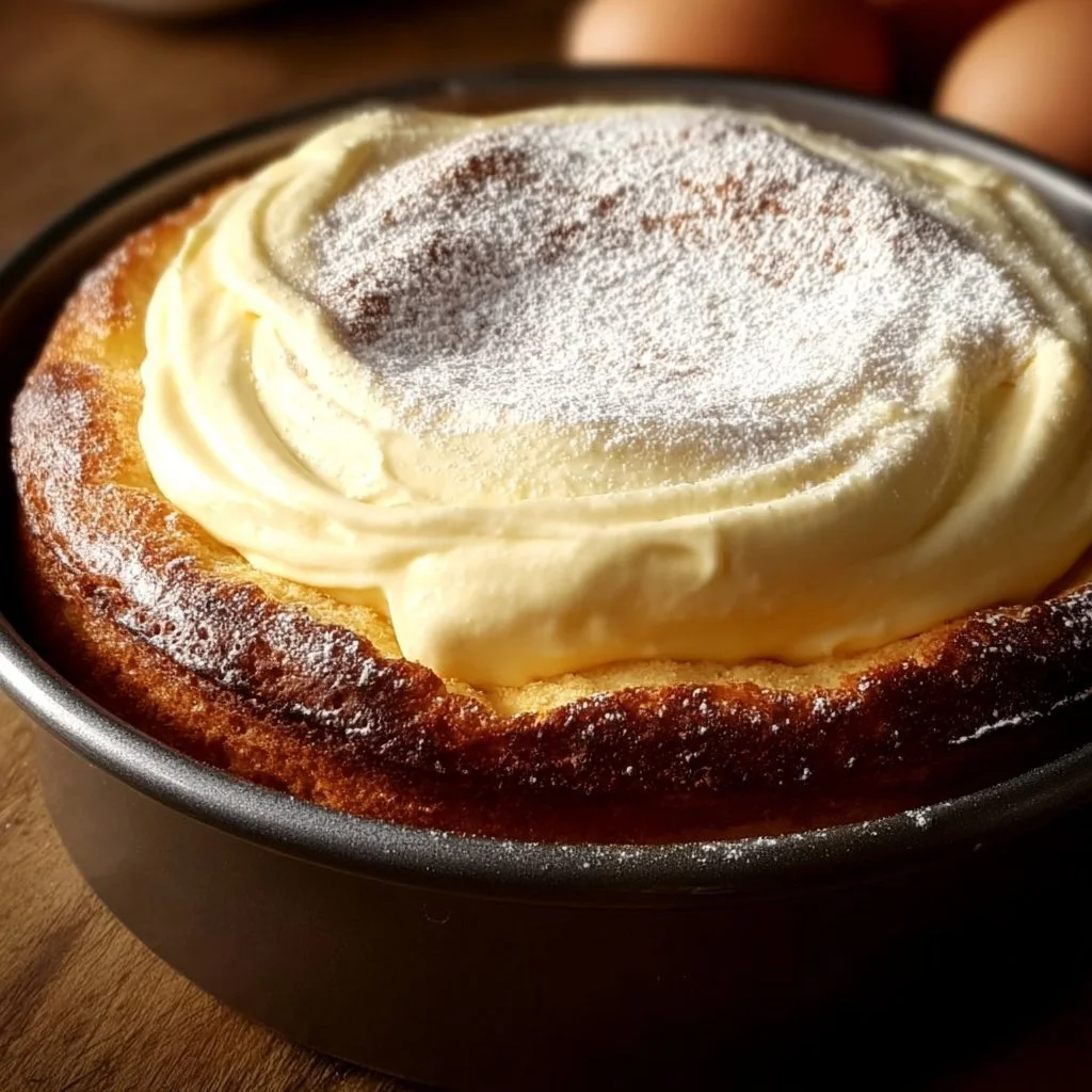 Delicious Melt-in-Your-Mouth Cake topped with frosting and berries.
