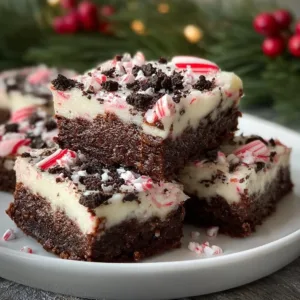 Delicious Peppermint Bars arranged on a festive holiday table.