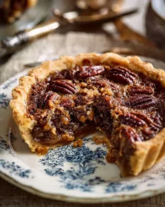 Buttery pecan pie cookie cups arranged on a plate, showcasing delicious dessert flavors.