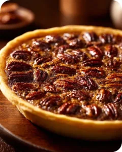 Delicious condensed milk pecan pie served on a festive table