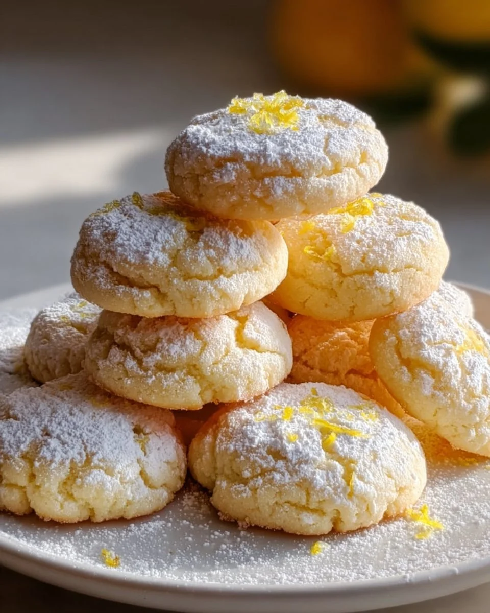 Delicious cream cheese lemon sugar cookies with a tangy zest and sweet frosting.
