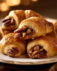 Delicious pecan pie crescents baked to perfection
