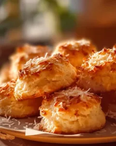 Soft and buttery milky coconut biscuits fresh out of the oven.