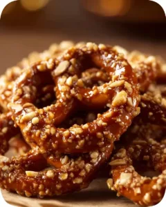 Delicious butter toffee pretzels coated in caramelized toffee