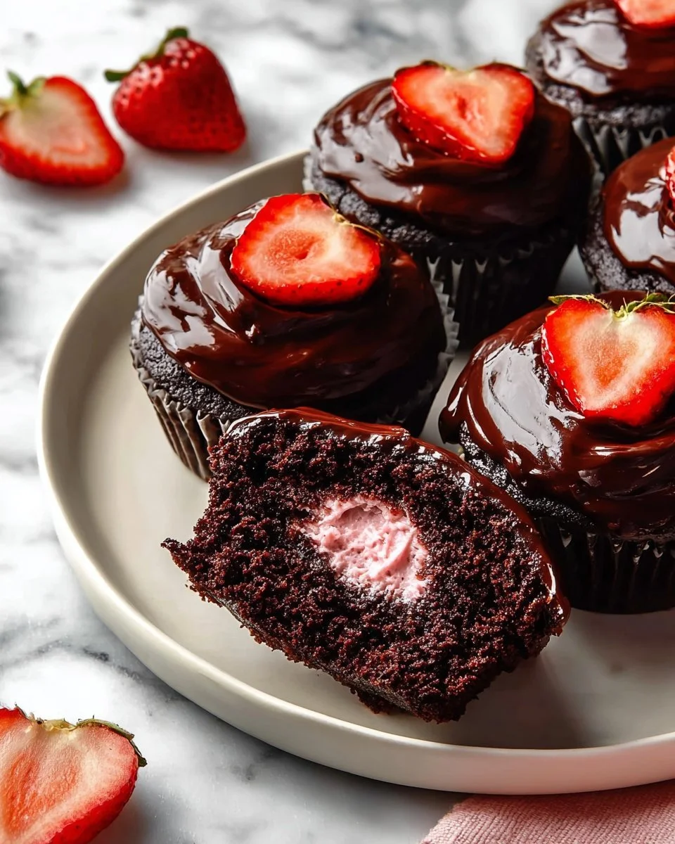 Chocolate Strawberry Cupcakes