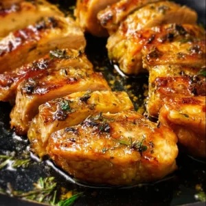 Delicious Garlic Butter Chicken served with herbs and spices