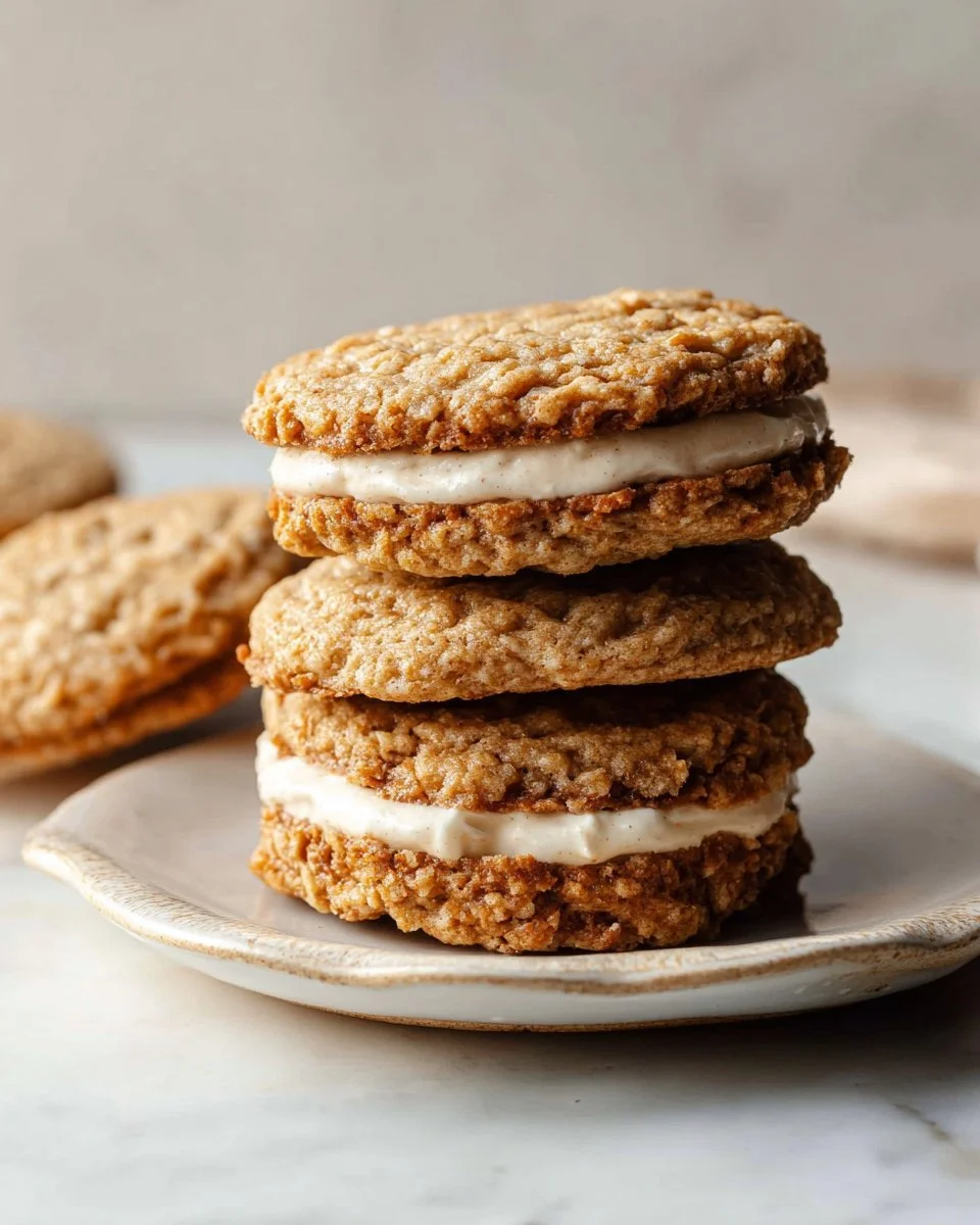Delicious homemade Oatmeal Cream Pies filled with creamy filling