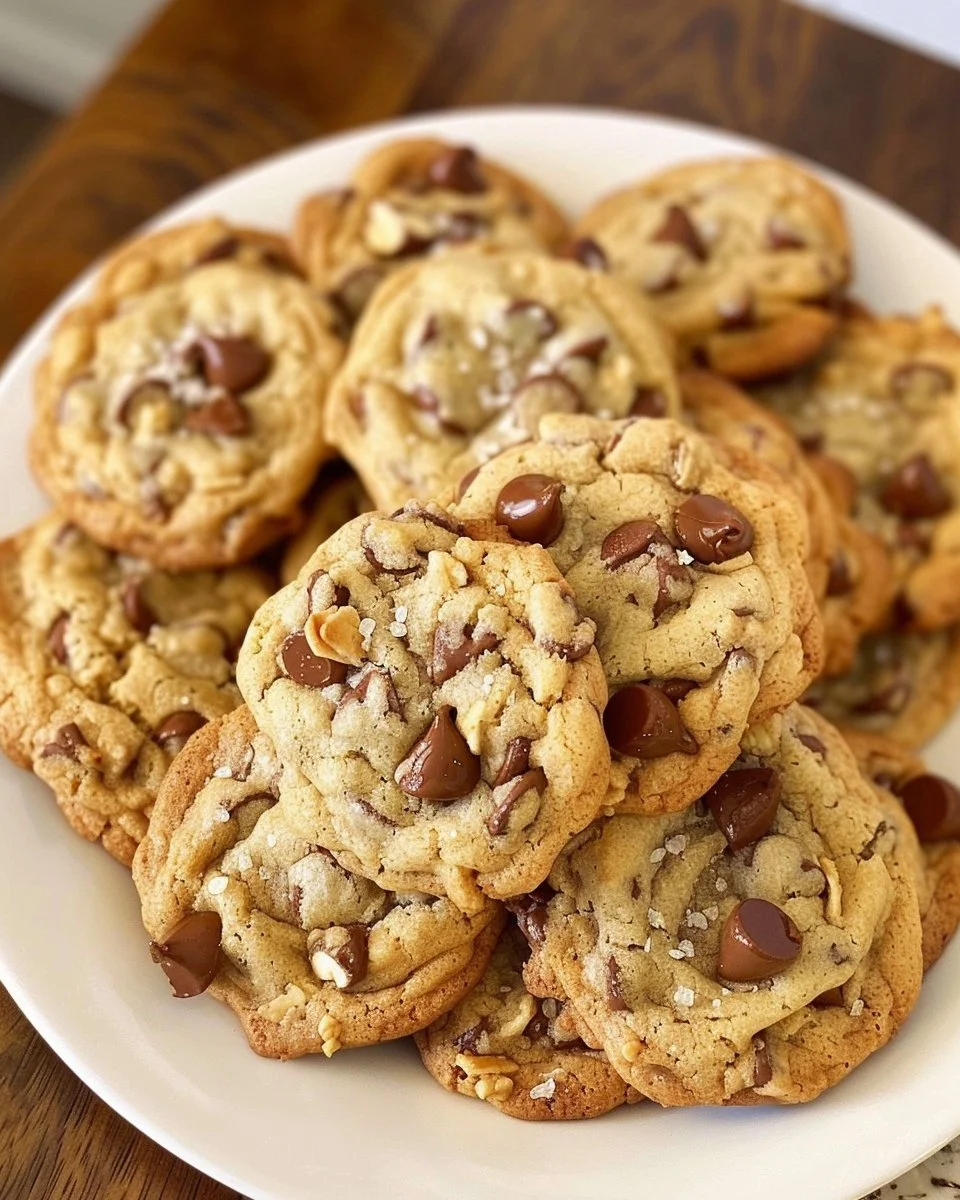 Delicious homemade cookie on a plate with chocolate chips