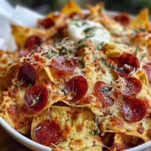 Crispy pepperoni pizza chips with a cheesy coating.